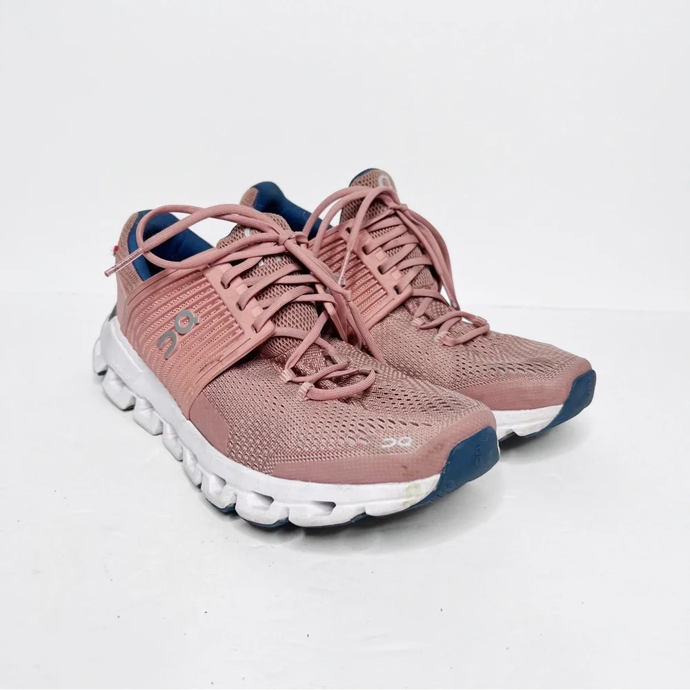 On Running Women's Coral and Navy Cloud Athletic Shoes